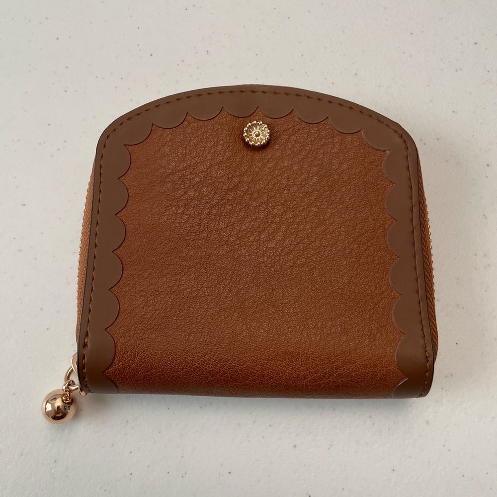 LC Lauren Conrad Tan Scalloped Wallet